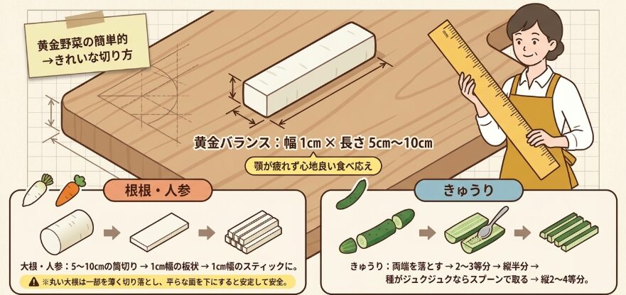 野菜スティックのきれいな切り方とは