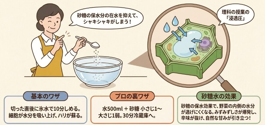 シャキシャキ食感！みずみずしくするコツ