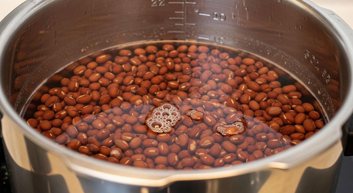 圧力鍋で砂糖なし小豆！簡単な煮方と保存・食べ方