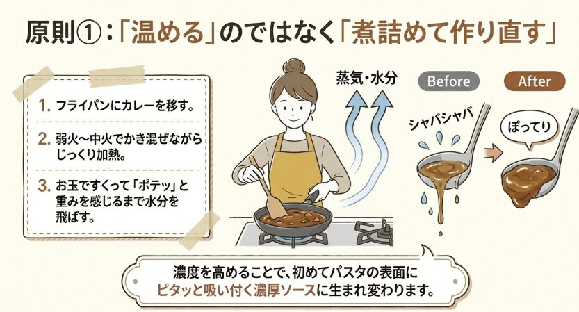 原則①：ソースの水分を飛ばす