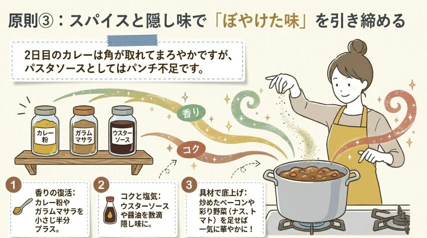 原則③：味を再構築する（スパイス・具材）
