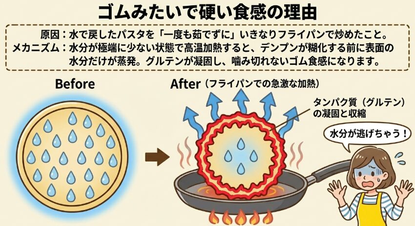 ゴムみたいで硬い食感の理由