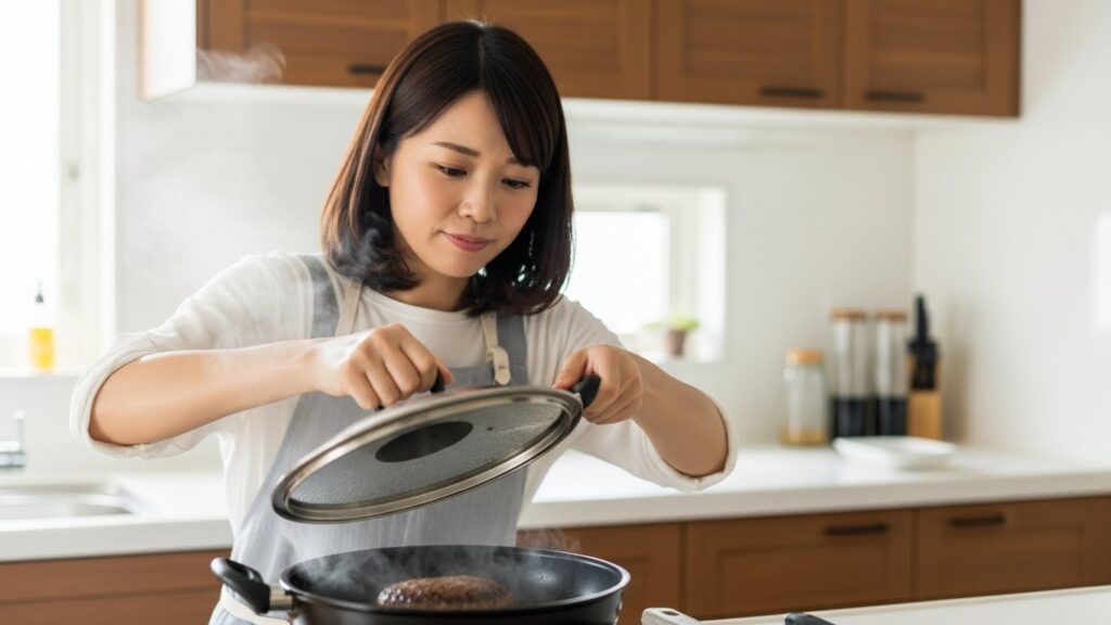 蓋を使って蒸し焼きにする理由