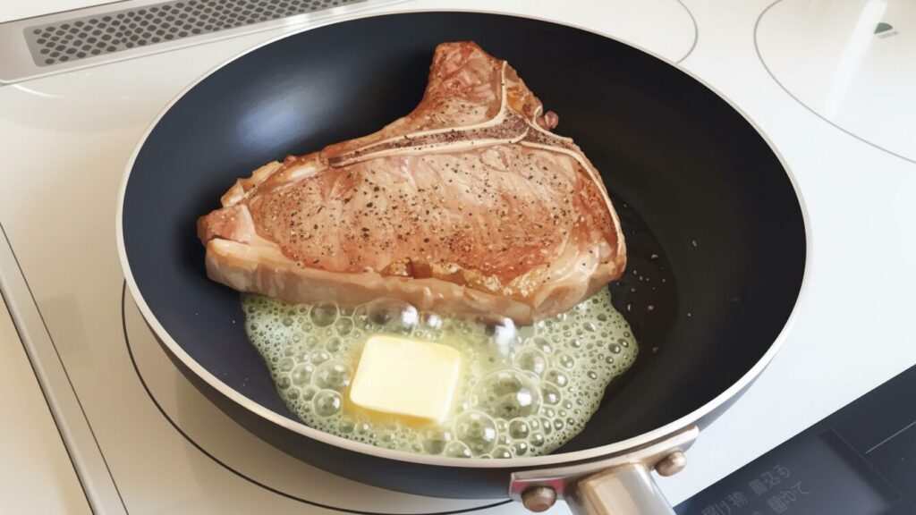 フライパンで完結するTボーンステーキの焼き方