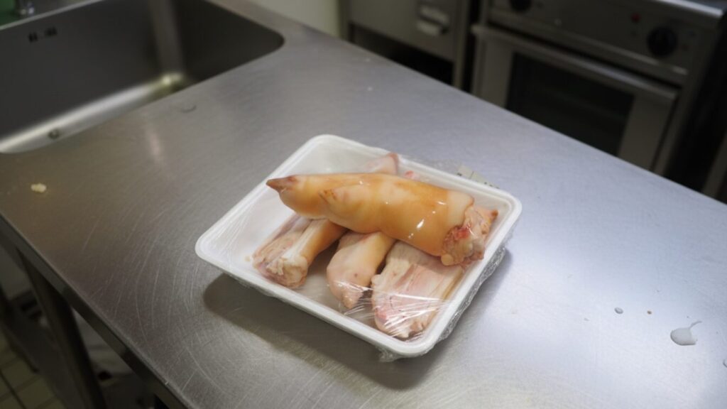 ボイル豚足をフライパンで美味しく焼くための下ごしらえ