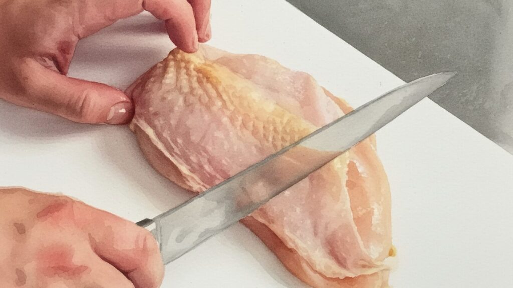 焼き縮みを防ぐ筋切りの手順