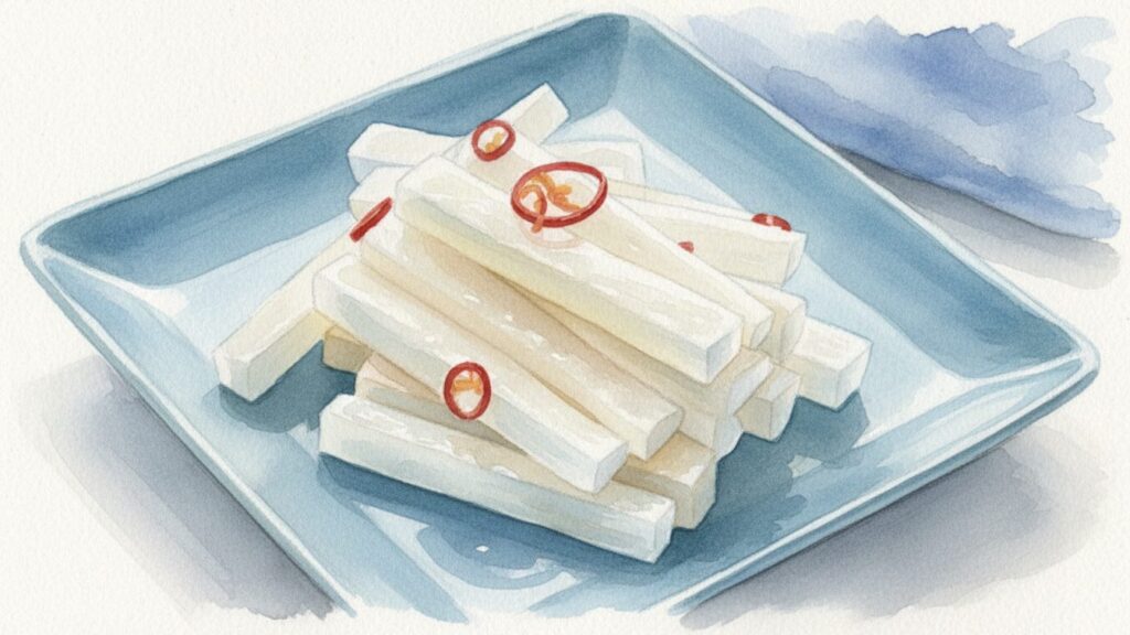 大根をめんつゆで漬物にする簡単レシピ