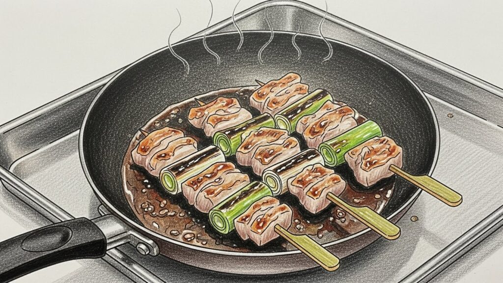 冷凍の焼き鳥をふっくら解凍して焼く手順