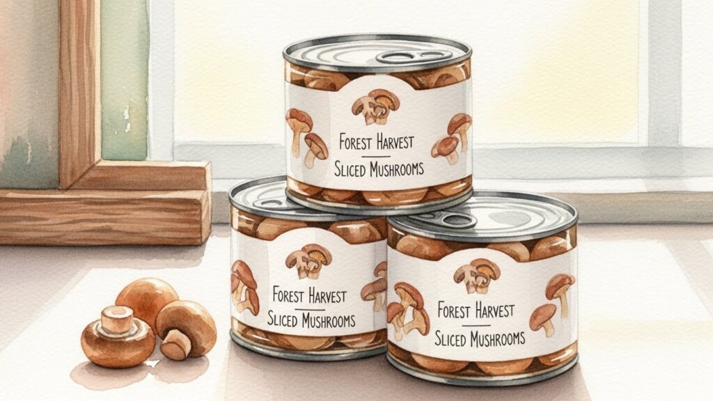 保存がきくマッシュルームの缶詰を使う