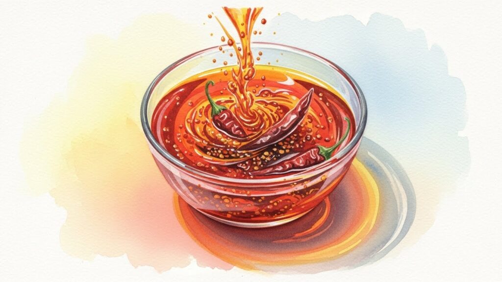 ラー油でピリッとした辛味を足す