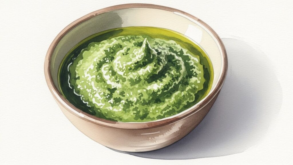 ほうれん草で作るジェノベーゼ風ソース