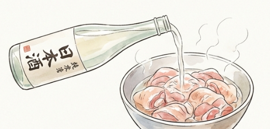 骨付き鶏肉鍋の下ごしらえで酒を使う