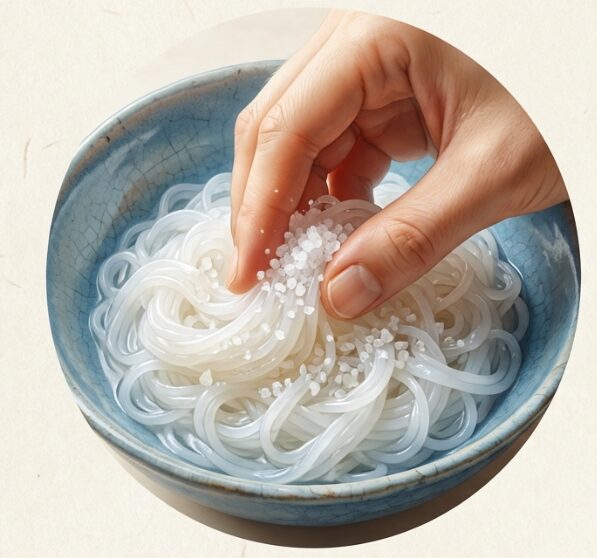 臭いを取り除くための塩揉みの手順