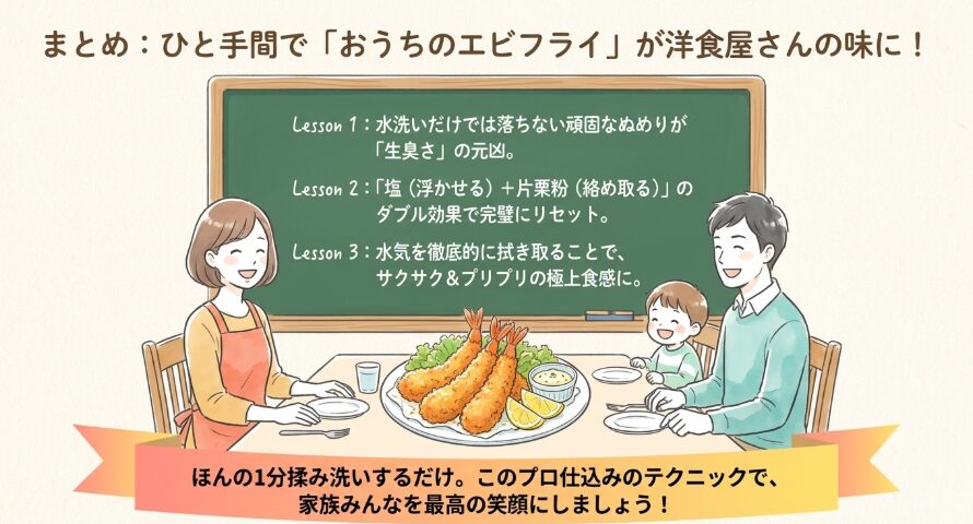 まとめ:エビフライの下ごしらえは洗うのが肝心