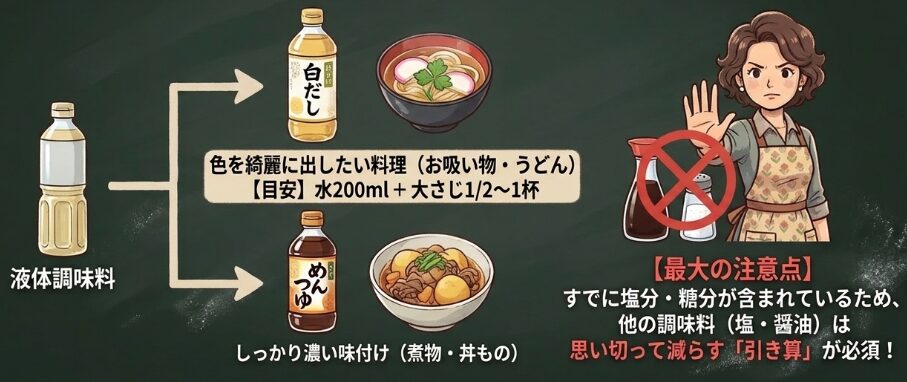 白だしやめんつゆを活用するポイント
