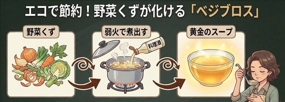 野菜の皮や芯で作るベジブロス