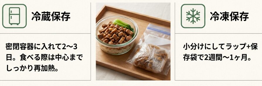 豚こまルーローハンの保存方法と日持ち