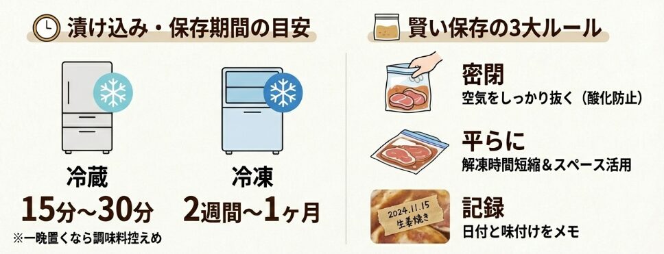 漬け時間の目安と保存のコツ