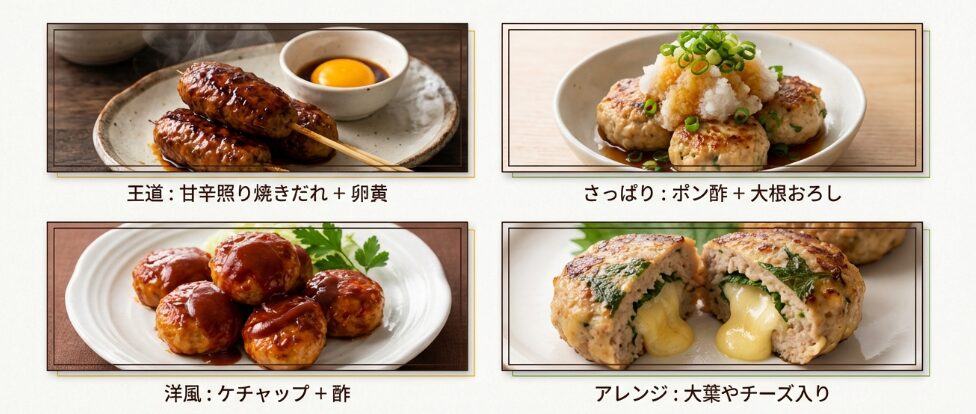 ポン酢や照り焼きなど味付けのアレンジ