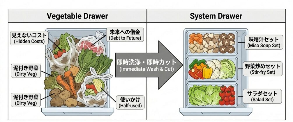 冷蔵庫は「保管庫」ではなく「自動販売機」にする