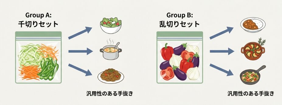 野菜は「メニュー」ではなく「形」で切る