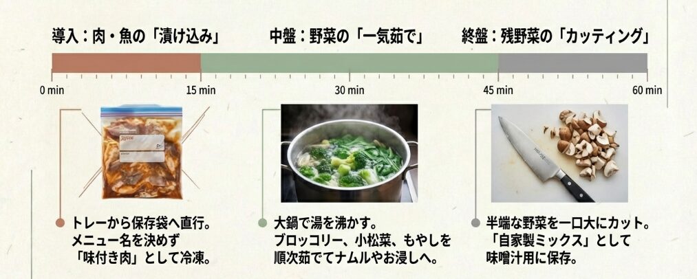 【週末1時間のリアルなタイムスケジュール】