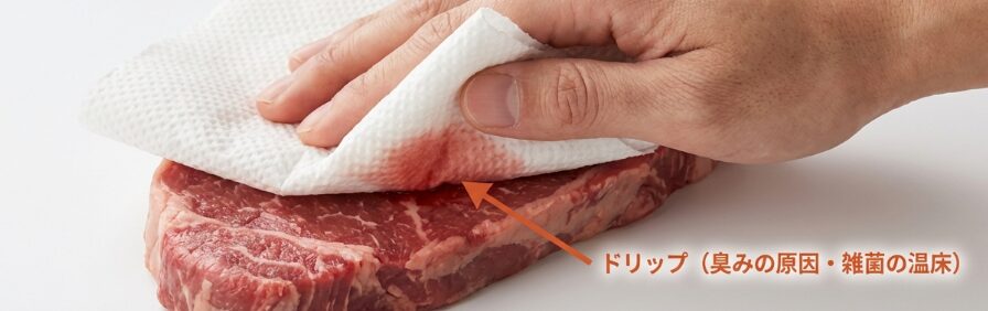 臭みの元凶「ドリップ」を親の仇のように拭き取る