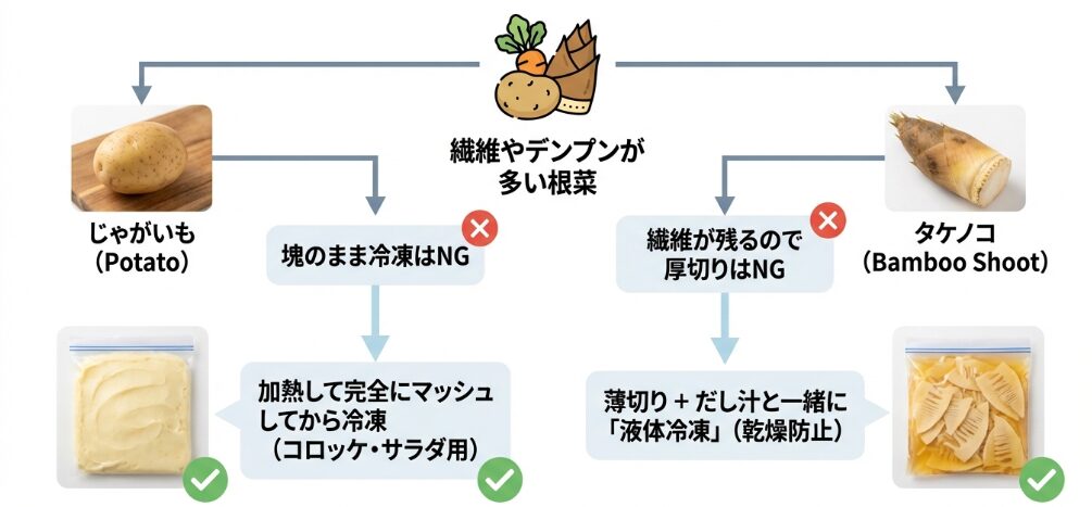 ゴロゴロ根菜類(じゃがいも・タケノコ)
