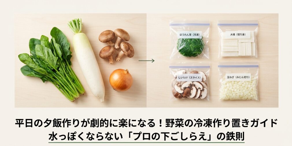 野菜の冷凍作り置きガイド！