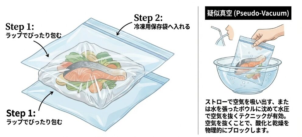 空気と水分を徹底的に遮断する密閉状態