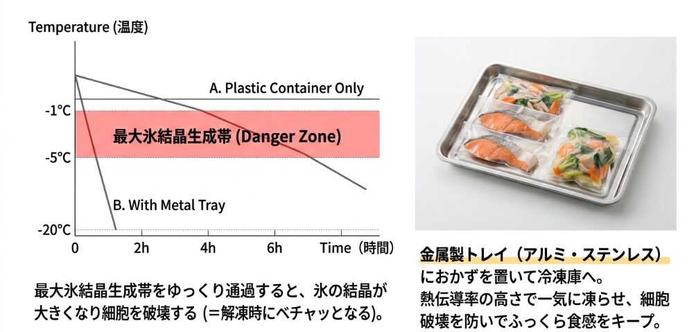 いかに素早くカチカチに凍らせるか(急速冷凍)