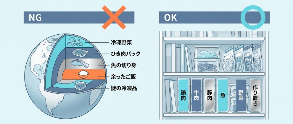 冷凍庫のごちゃつき解消！
