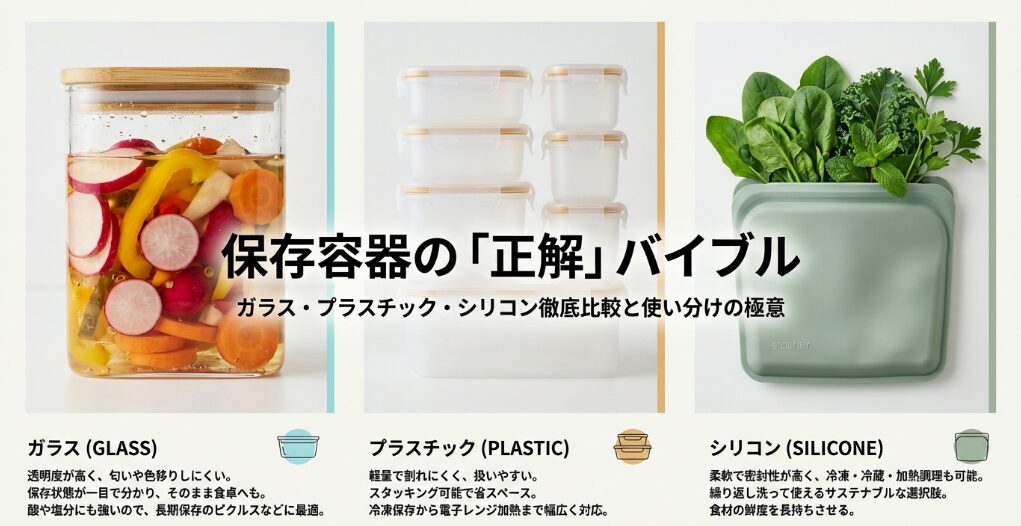 保存容器（ガラス・プラスチック・シリコン）徹底比較！
