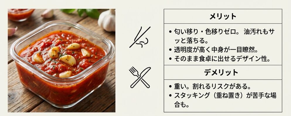 ガラス製保存容器のメリットとデメリット