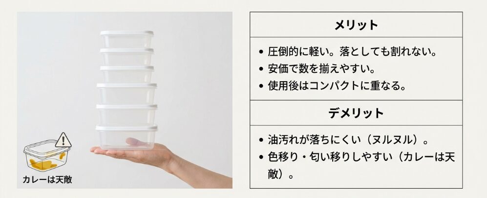 プラスチック製保存容器のメリットとデメリット