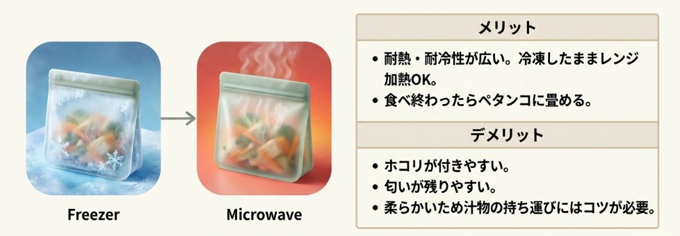 シリコン製保存容器のメリットとデメリット