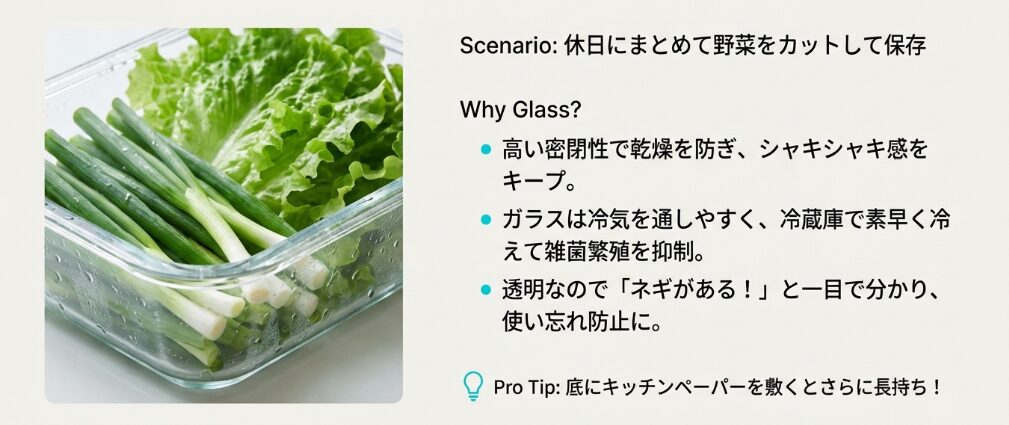 「切り置き野菜」はガラス製