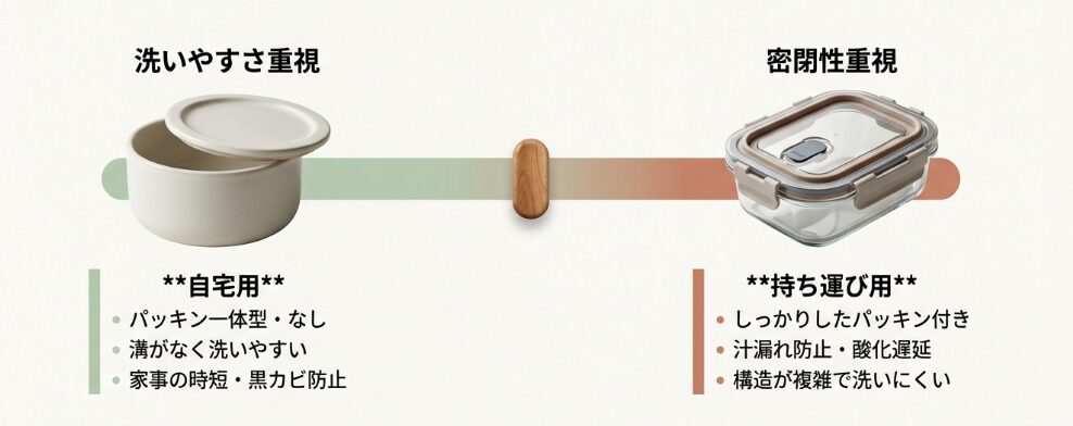 「洗いやすさ」と「密閉性」が作り置き継続の鍵