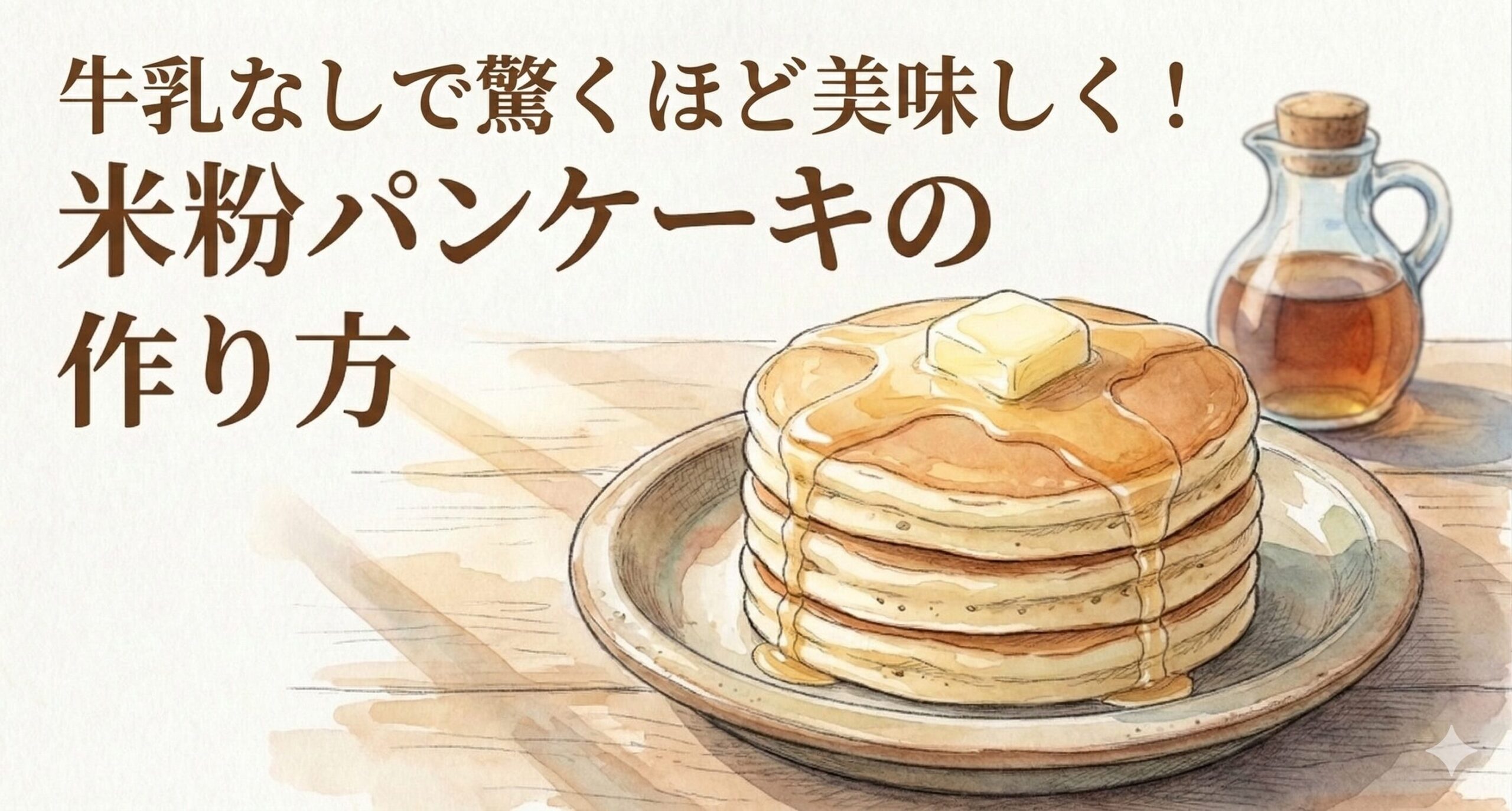 米粉で作るパンケーキを牛乳なしでも美味しくできる！