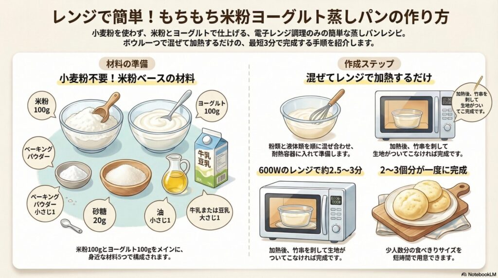 レンジ蒸しパンレシピ