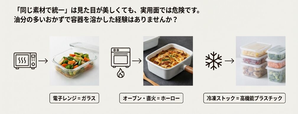 「すべて同じ素材」にしてしまうのは非常に危険