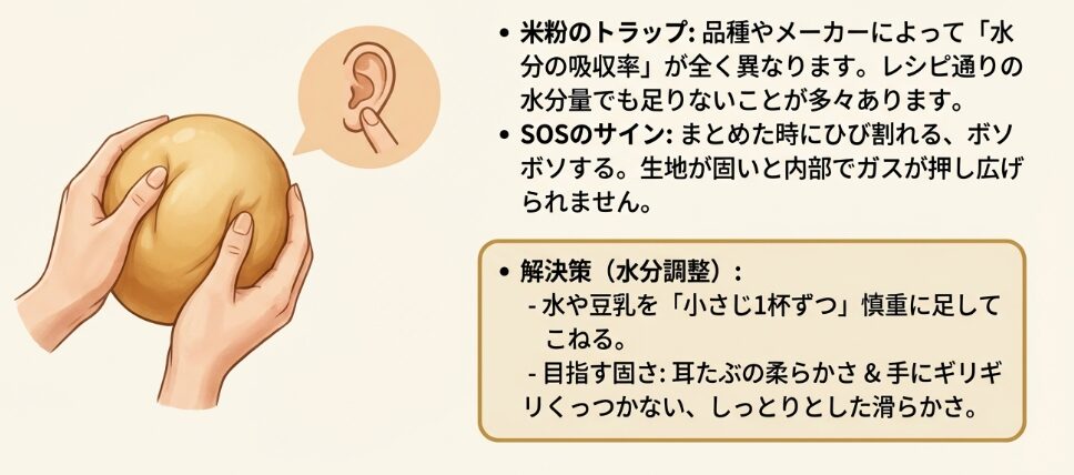 生地が固すぎる