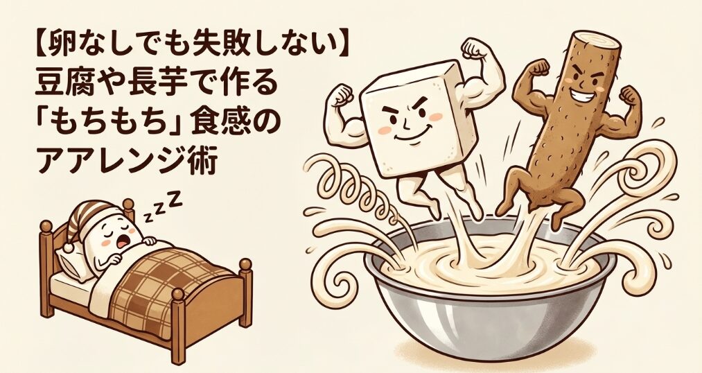 【卵なしでも失敗しない】豆腐や長芋で作る