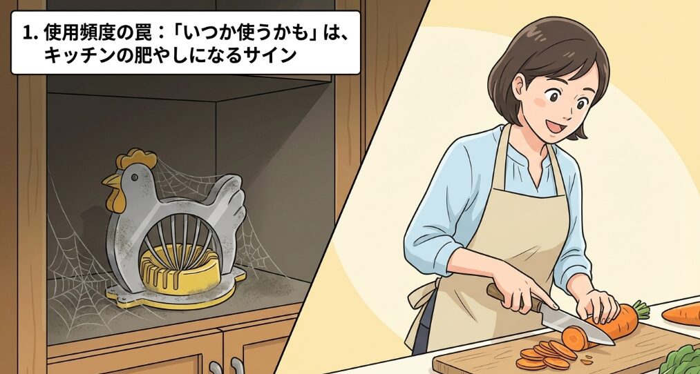  使用頻度の罠：「いつか使うかも」は、キッチンの肥やしになるサイン