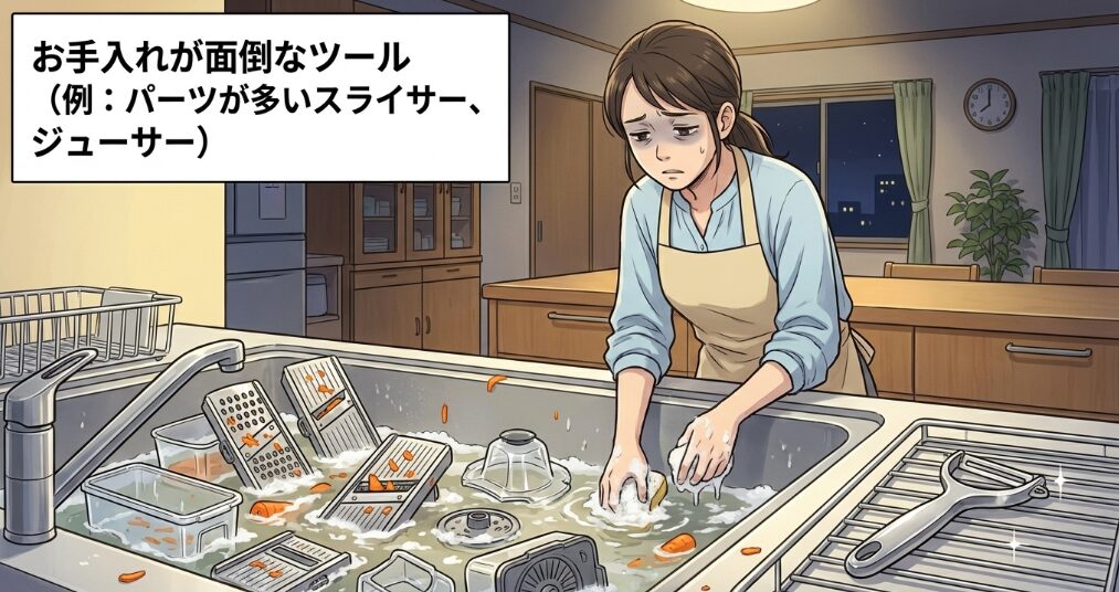 お手入れが面倒なツール