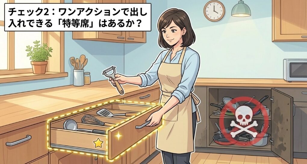 ワンアクションで出し入れできる「特等席」はあるか？