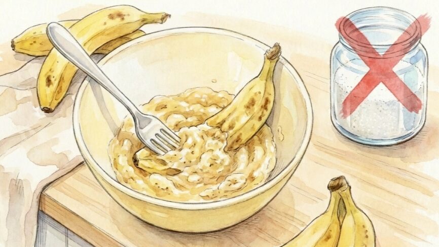 完熟バナナを混ぜ込む砂糖いらずの甘さ