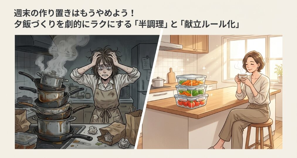 献立固定化のやり方大公開！決断疲れを手放し、下ごしらえで共働きご飯を攻略