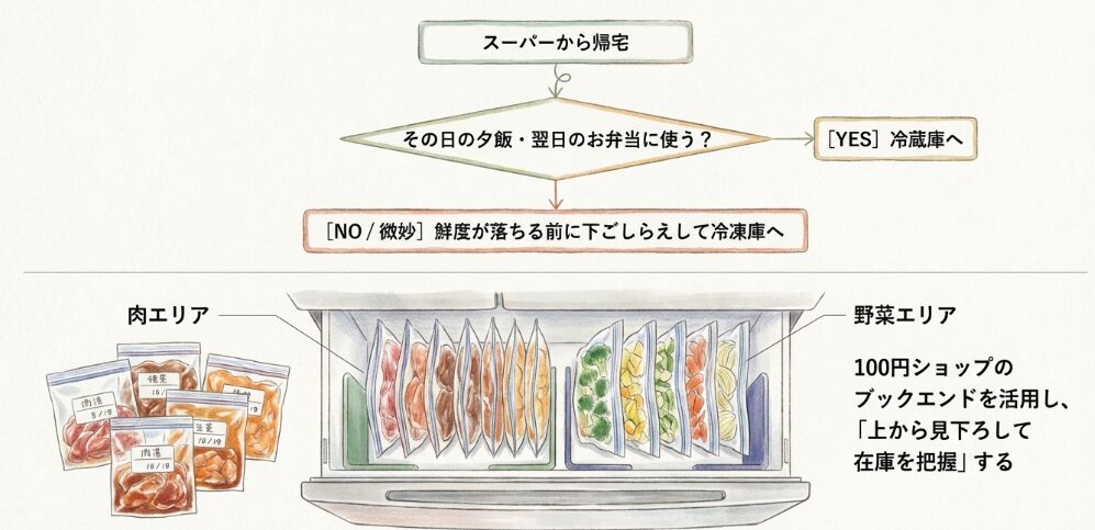 冷蔵庫は「数日内の調理用」
