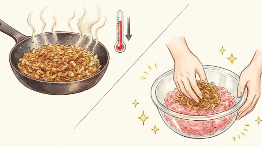 ハンバーグの下ごしらえのコツ